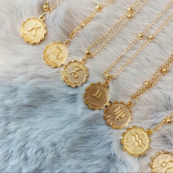 Gold Zodiac Coin w/Ball Bead Chain - Picture 7 of 16